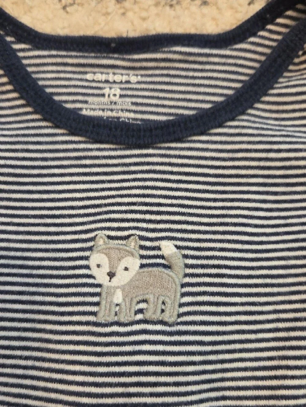 Carter's Navy and Light Blue Striped Long-Sleeve Onesies & Pants Sets Size 18M